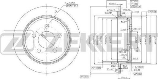 Zekkert BS-5859 - Тормозной диск autospares.lv