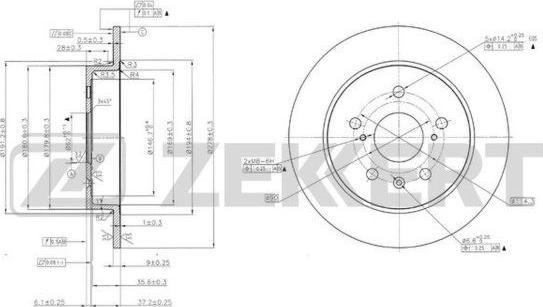 Zekkert BS-5854 - Тормозной диск autospares.lv