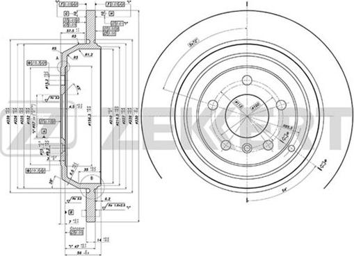 Zekkert BS-5851 - Тормозной диск autospares.lv