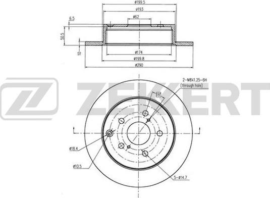 Zekkert BS-5858B - Тормозной диск autospares.lv