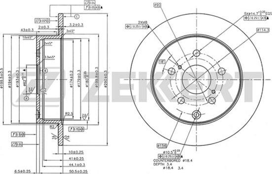 Zekkert BS-5858 - Тормозной диск autospares.lv