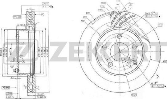 Zekkert BS-5853 - Тормозной диск autospares.lv