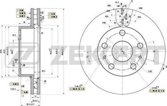 Zekkert BS-5866 - Тормозной диск autospares.lv