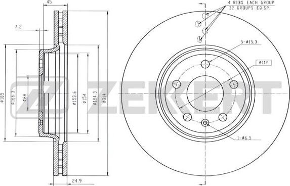 Zekkert BS-5867B - Тормозной диск autospares.lv