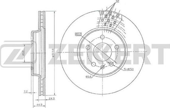 Zekkert BS-5867 - Тормозной диск autospares.lv