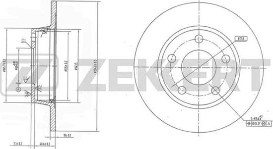 Zekkert BS-5806 - Тормозной диск autospares.lv