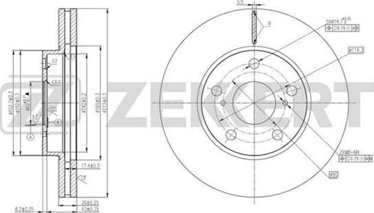 Zekkert BS-5801 - Тормозной диск autospares.lv