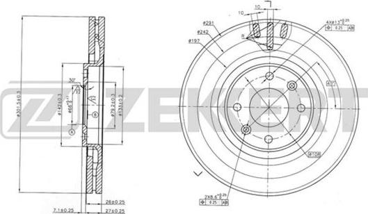 Zekkert BS-5812 - Тормозной диск autospares.lv