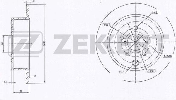 Zekkert BS-5887 - Тормозной диск autospares.lv