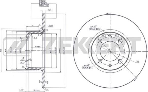 Zekkert BS-5839 - Тормозной диск autospares.lv