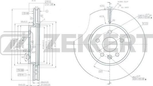 Zekkert BS-5836 - Тормозной диск autospares.lv