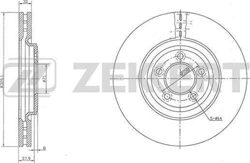 Zekkert BS-5833 - Тормозной диск autospares.lv