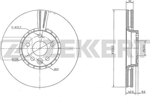 Zekkert BS-5832 - Тормозной диск autospares.lv