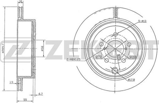 Zekkert BS-5837 - Тормозной диск autospares.lv