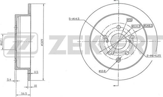 Zekkert BS-5824 - Тормозной диск autospares.lv