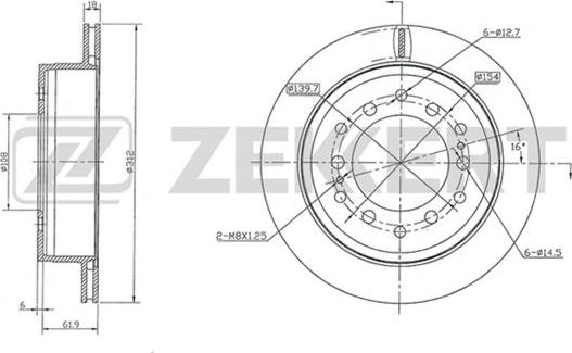 Zekkert BS-5826 - Тормозной диск autospares.lv