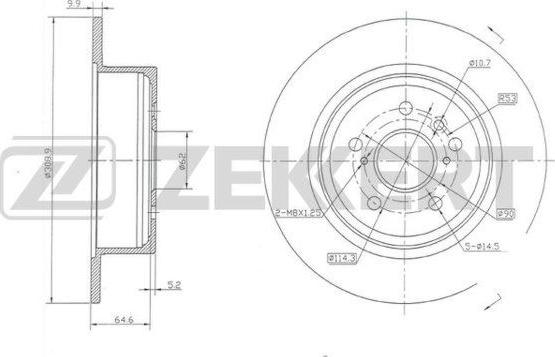 Zekkert BS-5823 - Тормозной диск autospares.lv