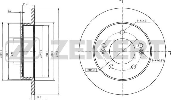 Zekkert BS-5874 - Тормозной диск autospares.lv