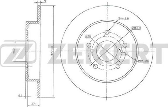 Zekkert BS-5875 - Тормозной диск autospares.lv