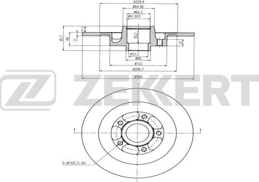 Zekkert BS-5870BZ - Тормозной диск autospares.lv