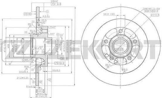 Zekkert BS-5870 - Тормозной диск autospares.lv