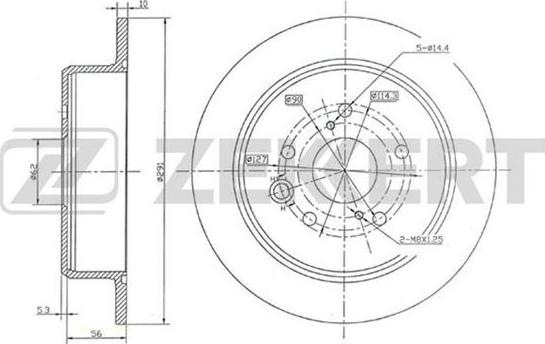 Zekkert BS-5871 - Тормозной диск autospares.lv