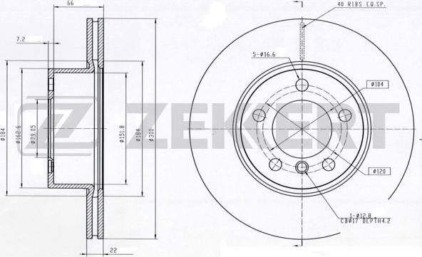 Zekkert BS-5873 - Тормозной диск autospares.lv