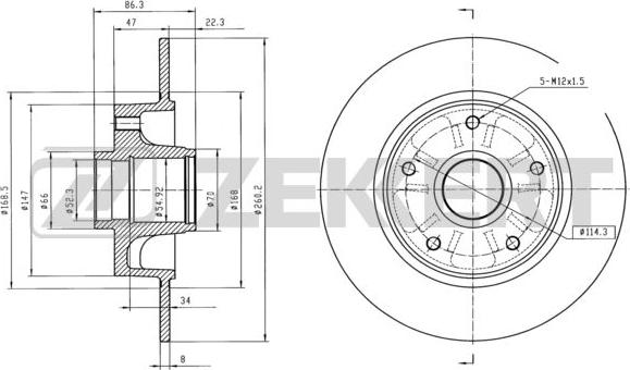 Zekkert BS5877 - Тормозной диск autospares.lv