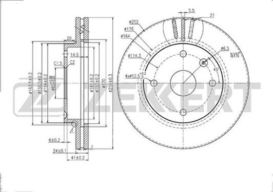 Zekkert BS-5399 - Тормозной диск autospares.lv