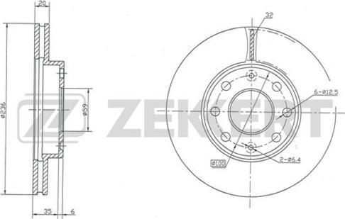 Zekkert BS-5395 - Тормозной диск autospares.lv