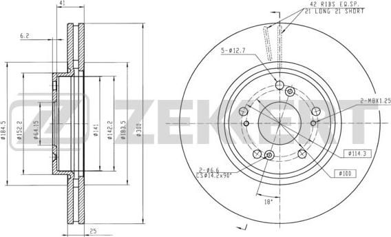 Zekkert BS-5396 - Тормозной диск autospares.lv