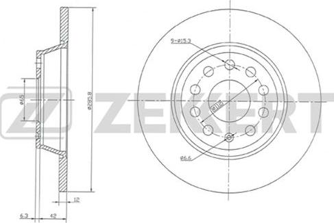 Zekkert BS-5398 - Тормозной диск autospares.lv