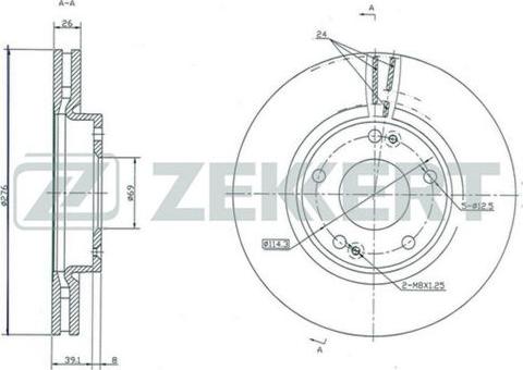 Zekkert BS-5349 - Тормозной диск autospares.lv