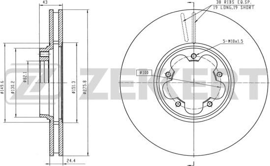 Zekkert BS-5346 - Тормозной диск autospares.lv