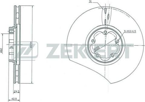 Zekkert BS-5347 - Тормозной диск autospares.lv