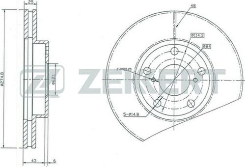 Zekkert BS-5353 - Тормозной диск autospares.lv