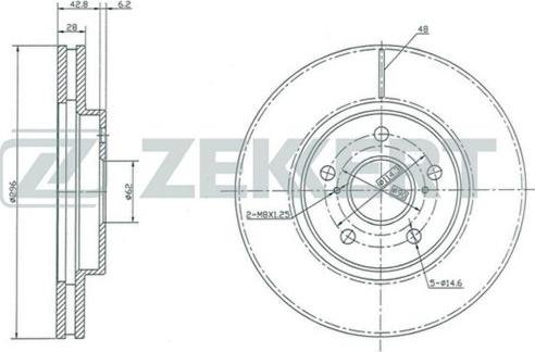 Zekkert BS-5352 - Тормозной диск autospares.lv