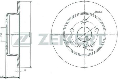 Zekkert BS-5367 - Тормозной диск autospares.lv