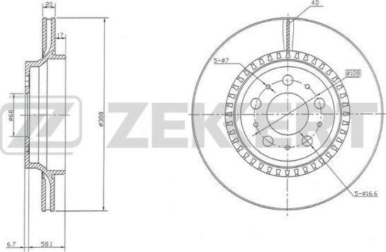 Zekkert BS-5303 - Тормозной диск autospares.lv