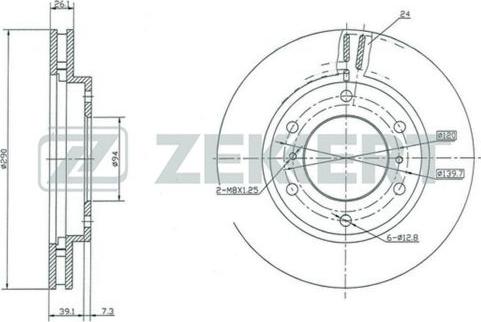 Zekkert BS-5319 - Тормозной диск autospares.lv