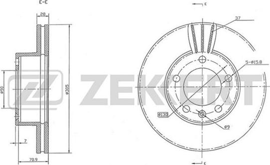 Zekkert BS-5311 - Тормозной диск autospares.lv