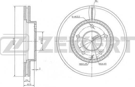 Zekkert BS-5313 - Тормозной диск autospares.lv