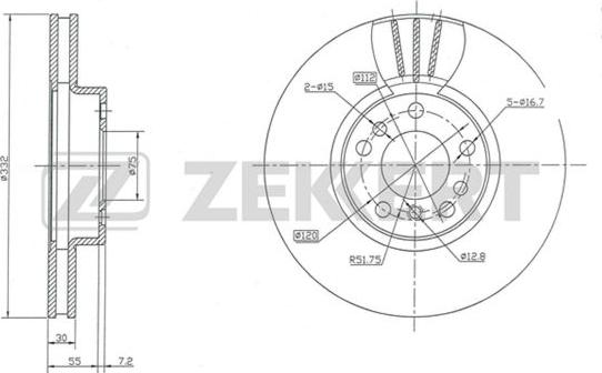 Zekkert BS-5335 - Тормозной диск autospares.lv