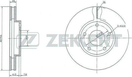 Zekkert BS-5325 - Тормозной диск autospares.lv