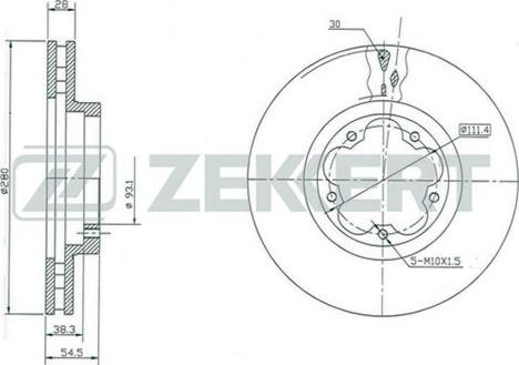 Zekkert BS-5328 - Тормозной диск autospares.lv