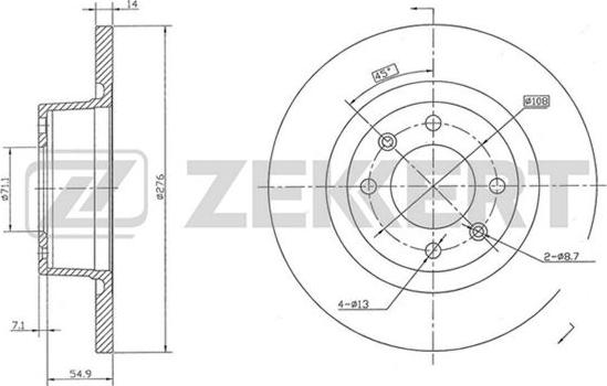 Zekkert BS-5370 - Тормозной диск autospares.lv