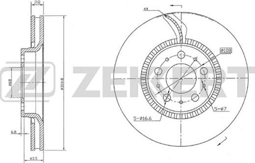 Zekkert BS-5299 - Тормозной диск autospares.lv
