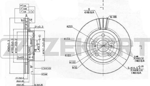 Zekkert BS-5291 - Тормозной диск autospares.lv