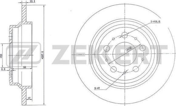 Zekkert BS-5298 - Тормозной диск autospares.lv