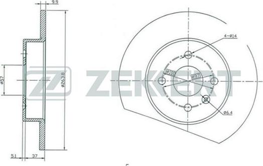 Zekkert BS-5293 - Тормозной диск autospares.lv